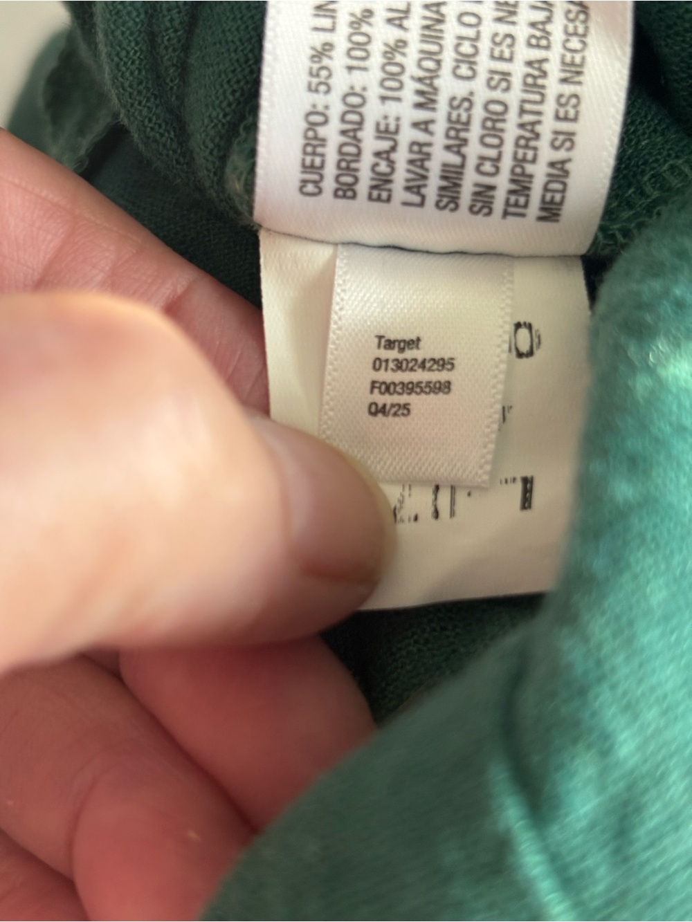 Universal Thread Women's Sz M Linen blend Short Sleeve Cutwork V-Neck Top green - Picture 9 of 9